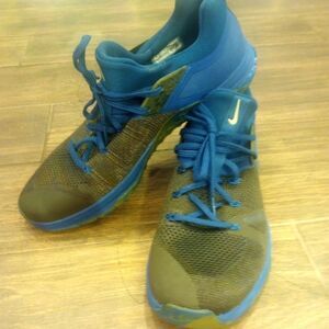 Nike men metcon Flyknit trainers Sz 11.5 black blue
